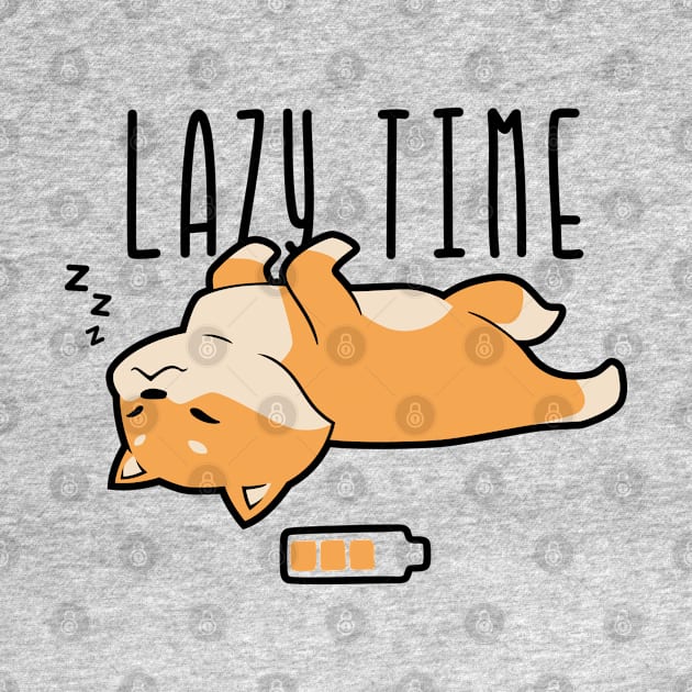 Lazy time shiba inu by tkzgraphic